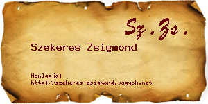 Szekeres Zsigmond névjegykártya